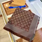 foulard louis vuitton marron monogram pas cher laine soie l140cm w140cm 083